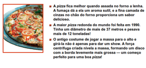 pizza e texto